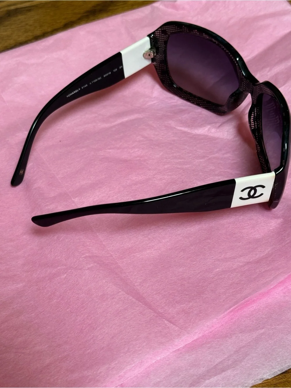 vintage Chanel Acetate CC Lace Effect Sunglasses (Model 5146).